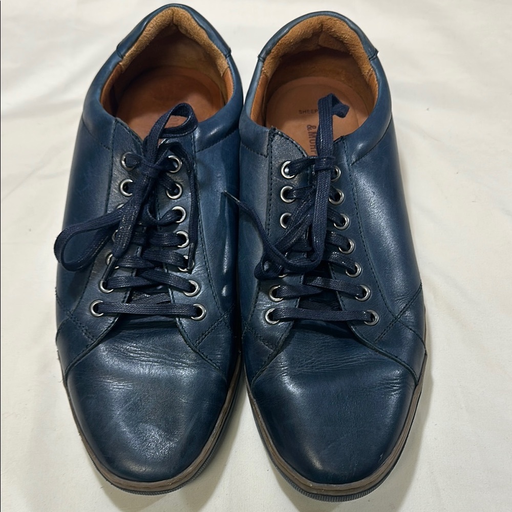 Johnston & Murphy Navy Leather Sneakers